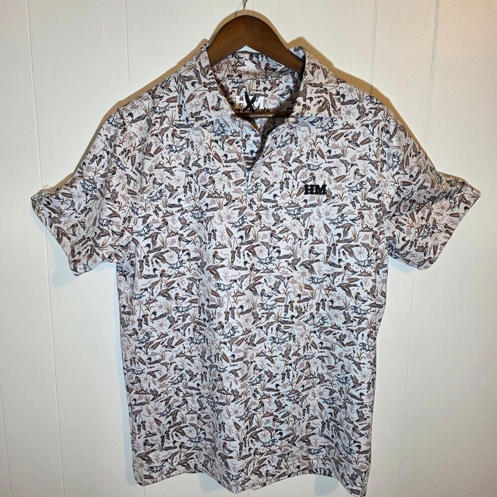 Hurricane Marsh Men's Cream and Tan Polo-shirts